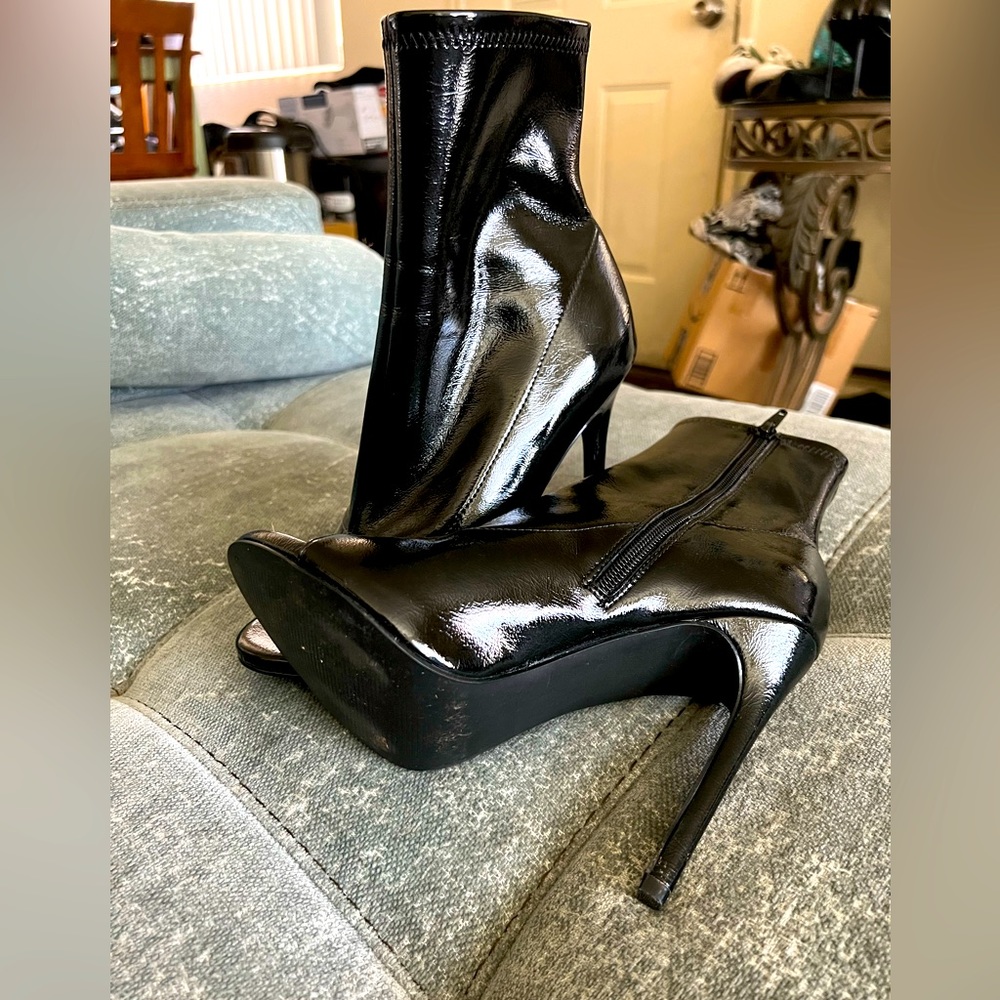 Peep toe booties
